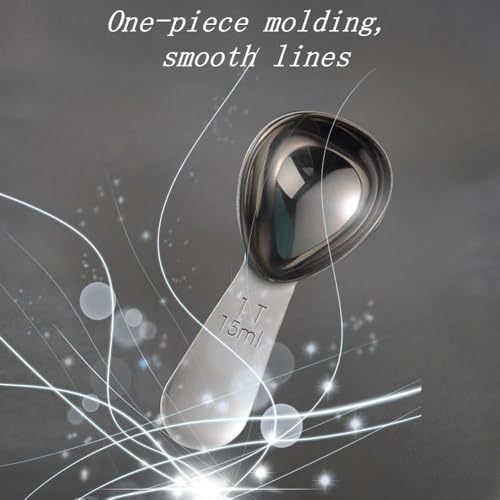 2 Pack Coffee Scoop 15ml Stainless Steel Measuring Spoon Set for Ground Coffee