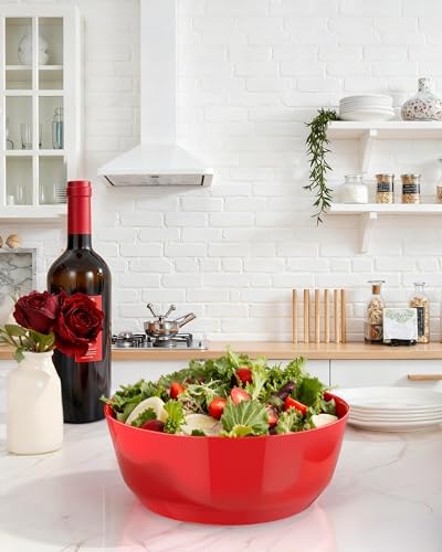 Hioasis 8 Pack Red Serving Bowls for Pool Party