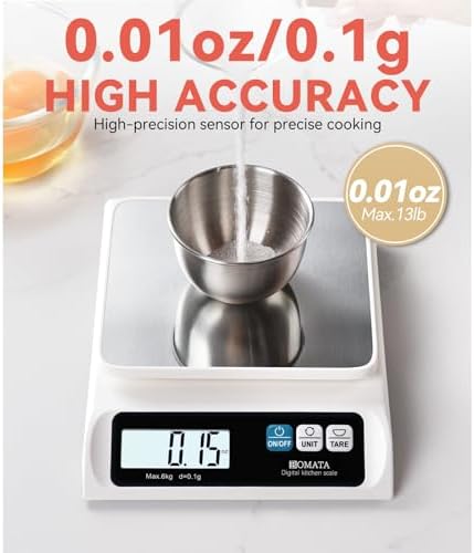 BOMATA 0.1g High Precision Digital Kitchen Food Scale, 13lb Gram Scale