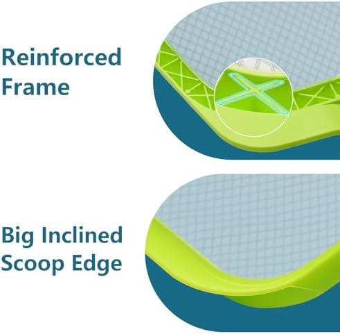 Sepetrel Pool Skimmer Net - Professional Heavy Duty Reinforced Frame Leaf Rake Nylon Flat Net,Ultral Fine Mesh,for Spa Pond Swimming Pool, Cleaning Supplies and Accessories, (Pole Not Included)