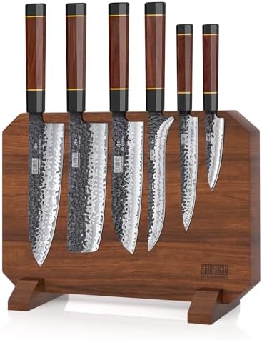 HOSHANHO 7 Pcs Knife Set with Magnetic Block, Japanese Kitchen Knife Set
