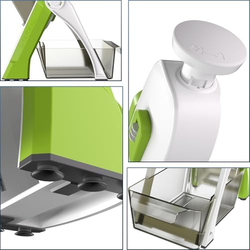 ONCE FOR ALL Safe Mandoline Slicer, Vegetable Slicer Potato Slicer, Green