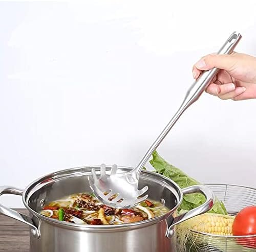 Pasta Spoon Server 304 Stainless Steel Slotted Spaghetti Ladle Kitchen Colander and Strainer Scoop Cooking Utensils Heat Proof Strong Sturdy Easy to Clean