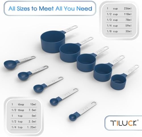 Measuring Cups & Spoons Set, Stackable Cups and Spoons