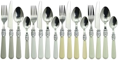 Gypsy Color Baroque Bone Mix & Match Stainless Steel Flatware Collection, Set of 16