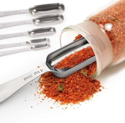 FANGSUN Stainless Steel Measuring Spoons Set of 10, Narrow Design