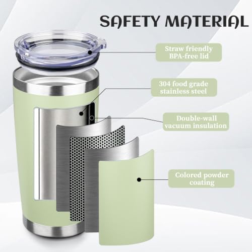 StarSpeed 20oz Stainless Steel Travel Coffee Tumbler,Matcha Green