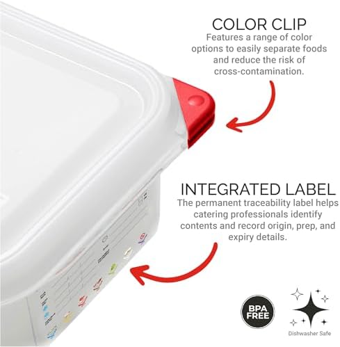 Araven Airtight Container, Food Pan with Lid for Storage in Kitchen and Restaurant, 1/2 GN 6" Deep, 1 Count, Clear