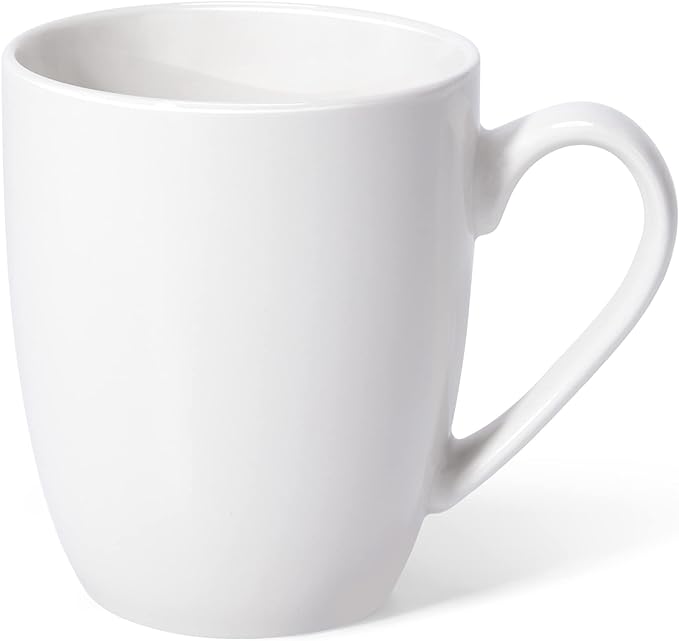 Urbanstrive 16 oz Large Coffee Mug with Handle Tea Cup Novelty Coffee Cup Idea Gift for Men Women Office Work, White (White)