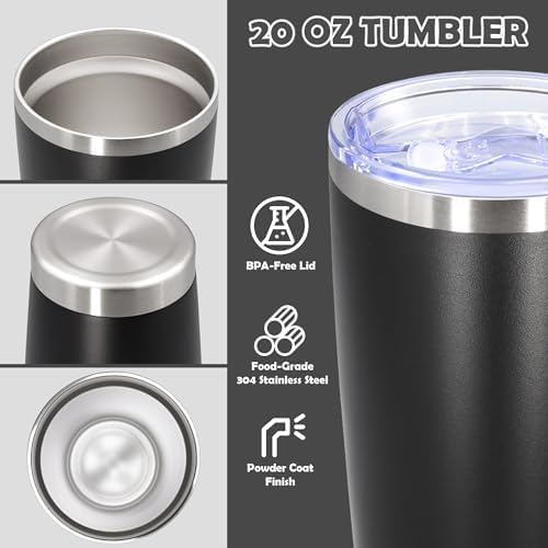 20oz Tumbler Stainless Steel Tumbler Coffee Tumbler with Lid Mix, 12P