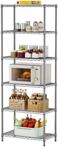 SINGAYE 6 Metal Shelves Wire Shelving Storage Shelf Adjustable Unit Pantry