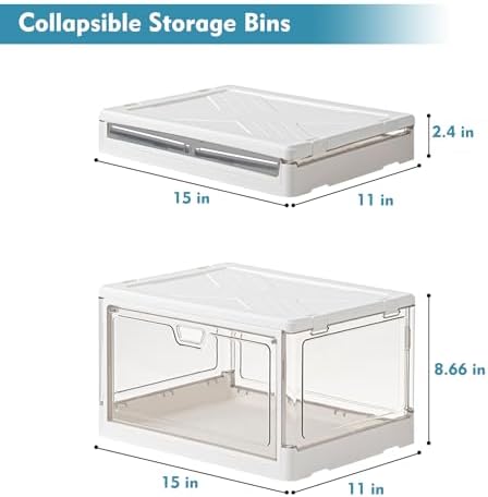 Kmiectse Clear Storage Bins with Lids 3 Pack 【Stackable & Sturdy】
