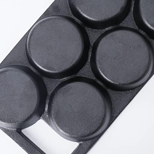 YOLOPLUS+ 16" Pre-seasoned Cast Iron Muffin Pan with Heat Resistant Gloves