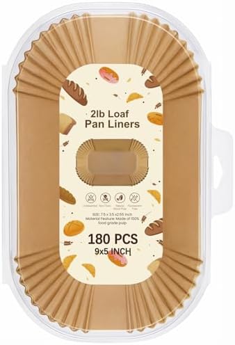 Loaf Pan Liners for Baking Bread 9x5 Inch - 180 PCS Non-Stick Parchment Paper Liners - Disposable Bread Pans Liner for Sourdough Bread, Banana Bread, Cakes, Baking Accessories