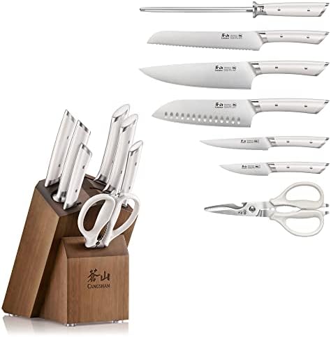 Cangshan HELENA Series German Steel Forged Knife Block Set (8-Piece, White)