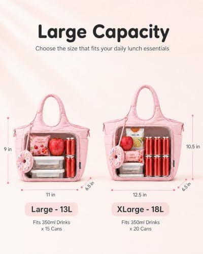 LOVEVOOK Cute Lunch Bag for Women, Insulated Lunch Box for Work