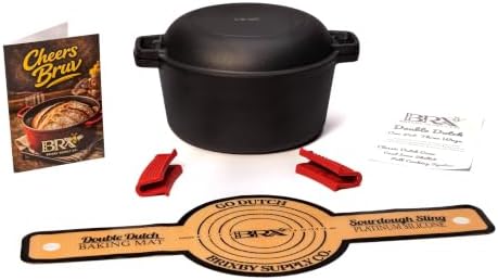 Brixby 5 QT, Pre-Seasoned Dutch Oven for Sourdough Bread Baking