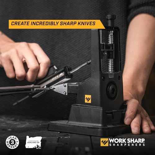 Work Sharp Precision Adjust Elite Knife Sharpener - Fixed Angle Sharpening System for Kitchen & Pocket Knives - Professional Guided Knife Sharpening Tool