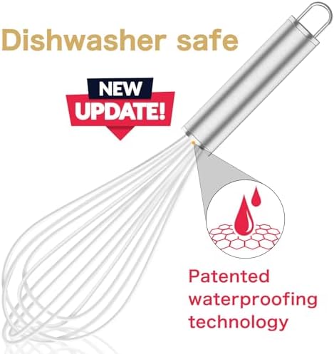 OYV White Silicone Whisk Set of 3, 8/10/12 Inch, Non-Scratch