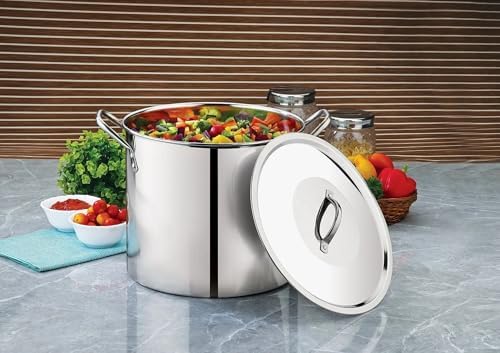 12 Quart Stainless Steel Stock Pot, Silver