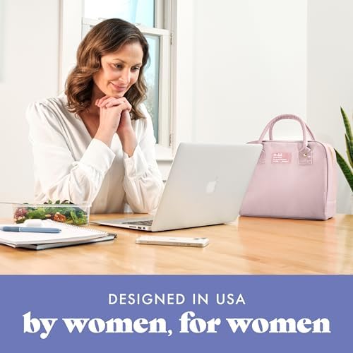Fit & Fresh Bloomington Lunch Bag for Women - Insulated Large Lunch Box for Work with Containers, Leak-Resistant, Stain-Resistant, Zipper Closure, Mauve