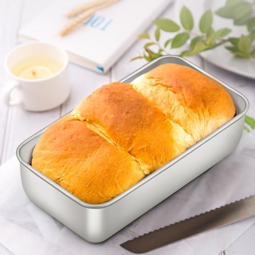 E-far Loaf Pan for Baking Bread, 9 x 5 Inch Stainless Steel Bread Pan