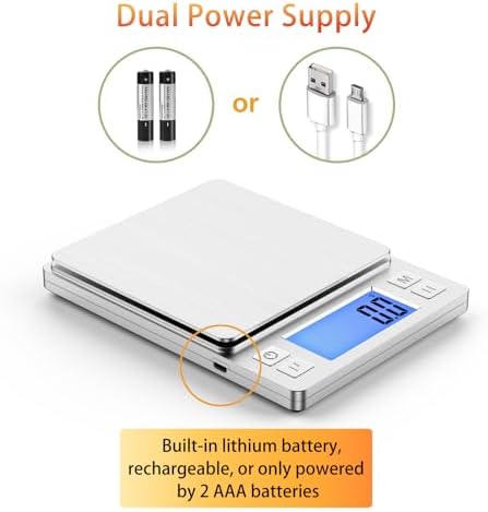 BOMATA Upgraded Small Food Scale with 0.1 g/0.001 oz High Precision