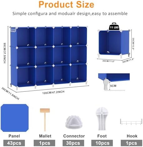AWTATOS Cube Storage Organizer Closet Organizers 12 Cube Storage Shelves