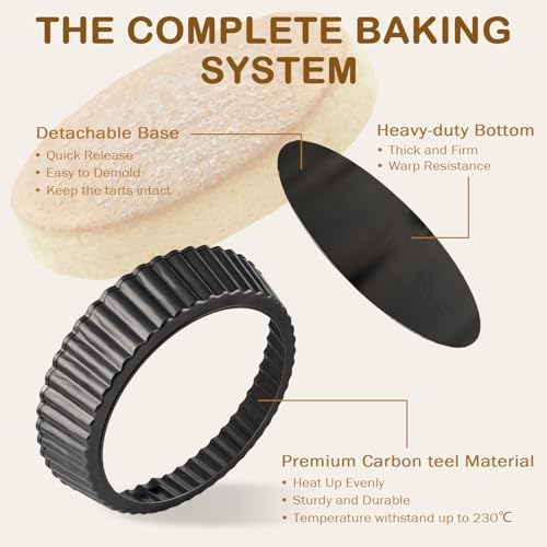 2 Pack 10 Inch Pie Pan with Removable Bottom
