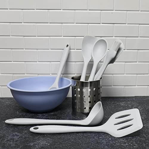 Chef Craft Premium Silicone Cooking Ladle, 11.25 inch, Gray (Pack of 4)