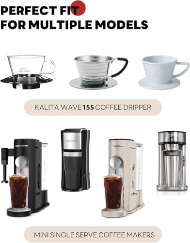 Disposable Small Coffee Filters,100PCS Unbleached Basket Coffee Paper Filter for Ninja Pods & Grounds Specialty Single-Serve Coffee Maker PB051 PB041, Kalita Wave Dripper 155, 1-2 Cup (Pack of 4)