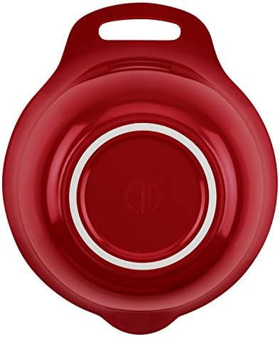 Rachael Ray Tools and Gadgets Nesting / Stackable Mixing Bowl Set with Pour Spouts and Handle - 2 and 3 Quarts, Red and Gray