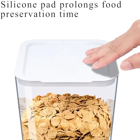 Cereal Dispenser Countertop, 5L Cereal Containers Storage Dispenser for Pantry, Large Dry Food Cereal Dispenser, Not Easy to Crush Cereal, Can Hold Oatmeal, Candy, Snack, Grain, Pet Food (White, 1Pc)