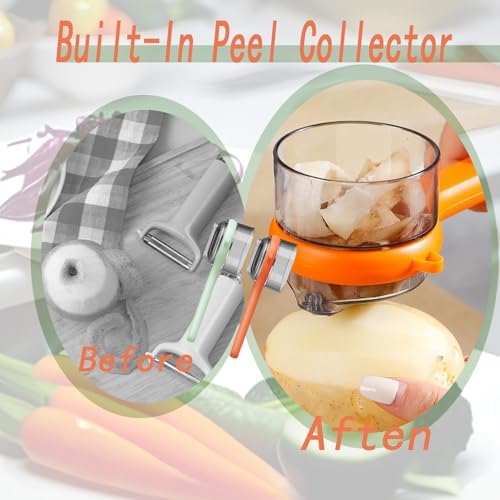 Multifunctional Peeler with Storage Box, Vegetable for Kitchen, Stainless Steel Double Sided Storage for Kitchen use, Fruit Peeler, Safe and efficient Peeling(2Pcs)