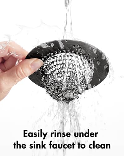 Reversible Kitchen Sink Drain Strainer, Anti-Clog Flat Edge, Black