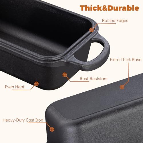 GRMImosa Cast Iron Loaf Pan with Lid, 9x5 Inch Sourdough Baking Pan