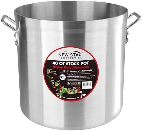 New Star Foodservice 40 Qt Aluminum Stock Pot, No Cover