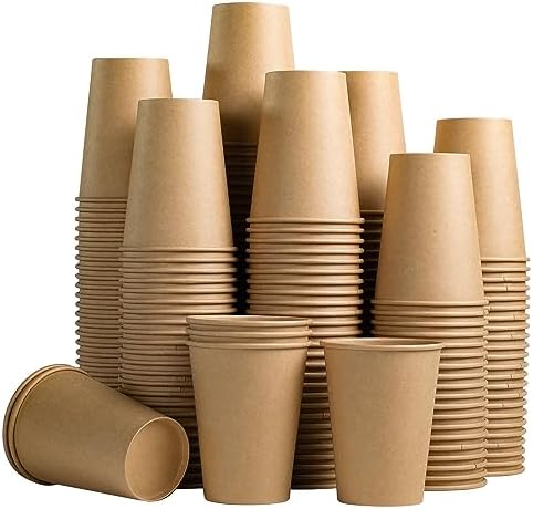 Lamosi 210 Pack 12 OZ Paper Coffee Cups, Disposable Kraft Paper Cup