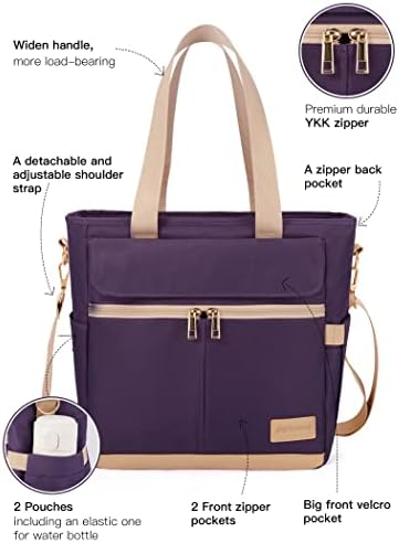 JOYHILL Lunch Bag for Woman, Leakproof Insulated Lunch Box with Shoulder Strap, Adult Reusable Lunch Cooler Tote Bags for Work Picnic Camping Beach (D-PURPLE)