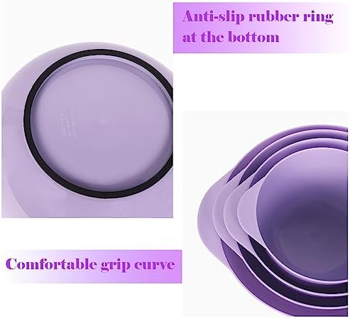 BoxedHome Mixing Bowls Set of 4, BPA Free Plastic,Microwave Safe, Purple