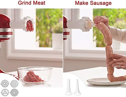 KitchTree Attachment For KitchenAid Stand Mixer, Meat Grinder Attachment, Grey