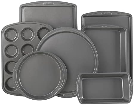 GoodCook Everyday 7-Piece Non-Stick Bakeware Set – 2 Cookie Sheet Pans, Round Cake Pan, Loaf Pan, Pizza Pan, Bake & Roast Pan, 12-Cup Muffin Pan - Baking Supplies, Baking Pans Set
