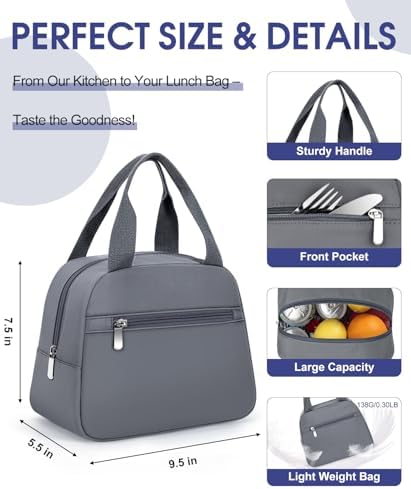 Lunch Bag, Small Insulated Lunch Box for Women Men