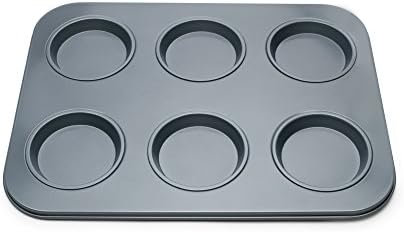 Fox Run Large Muffin Top Pan, 6 Cup Nonstick Muffin Top Baking Tin