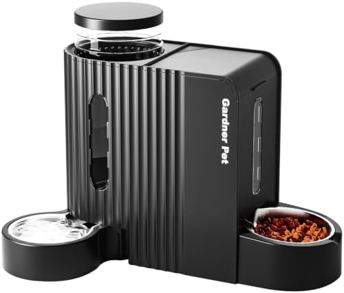 Gravity Automatic Cat Feeder, Water & Food Dispenser Set, Stainless Bowls