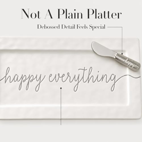 Mud Pie Happy Hostess Serving Platter, White
