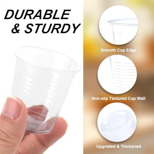 BYSNOW 600 Pack 3 oz Clear Plastic Cups, Small Disposable Bathroom Cups