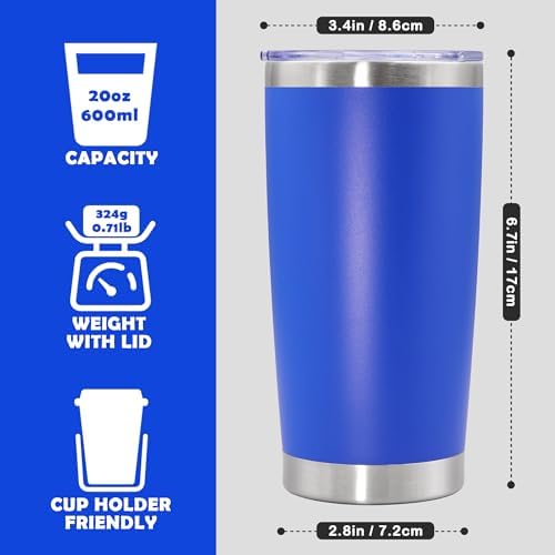 20oz Tumbler Stainless Steel Tumbler Coffee Tumbler with Lid Dark Blue, 4P