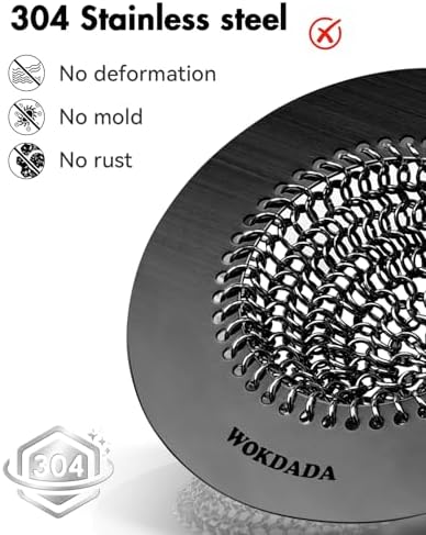Reversible Kitchen Sink Drain Strainer, Anti-Clog Flat Edge, Black