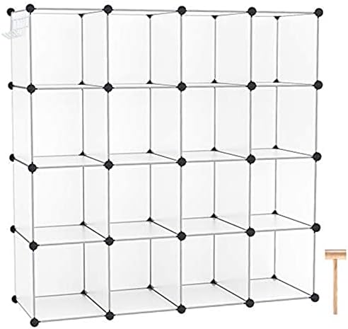 C&AHOME 16 Cube Storage Organizer Cube Shelves Units Storage Cubes, White